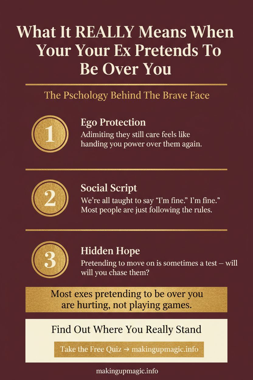 what it really means when your ex pretends to be over you — infographic by makingupmagic.info