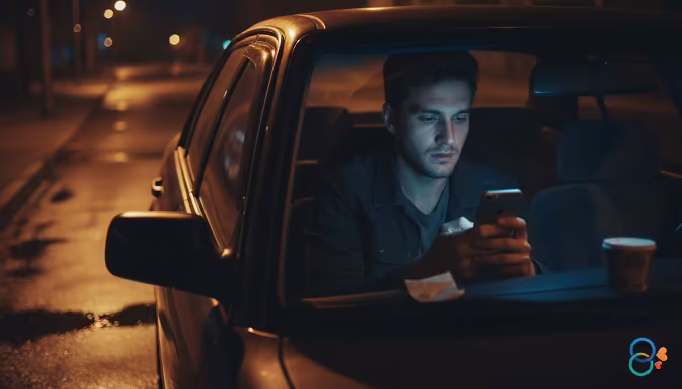 psychology to make your ex miss you man sitting alone in car at night holding phone