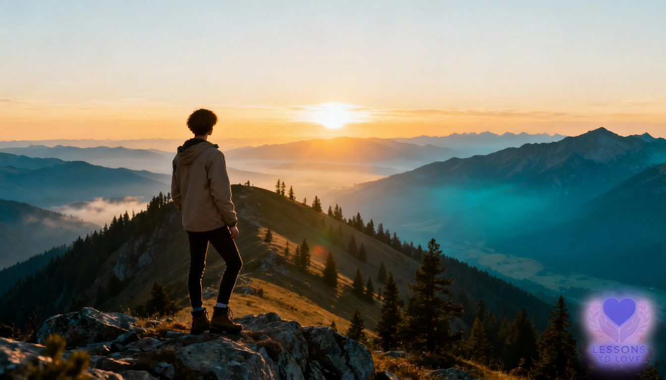 A person finds peace and a new beginning at sunrise, reflecting the journey of self-growth after a breakup