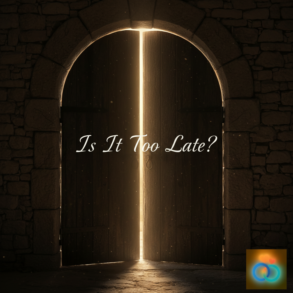 A slightly open door, symbolizing the question of whether it's too late to get an ex back.
