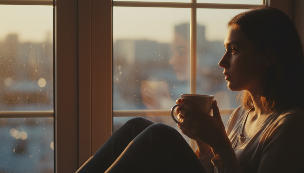 Person sitting alone at dawn wondering if their ex will forget them