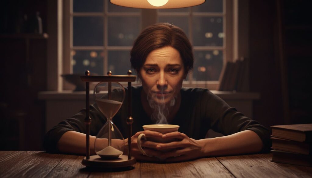 Person staring at an hourglass at night — how long does it take to get your ex back