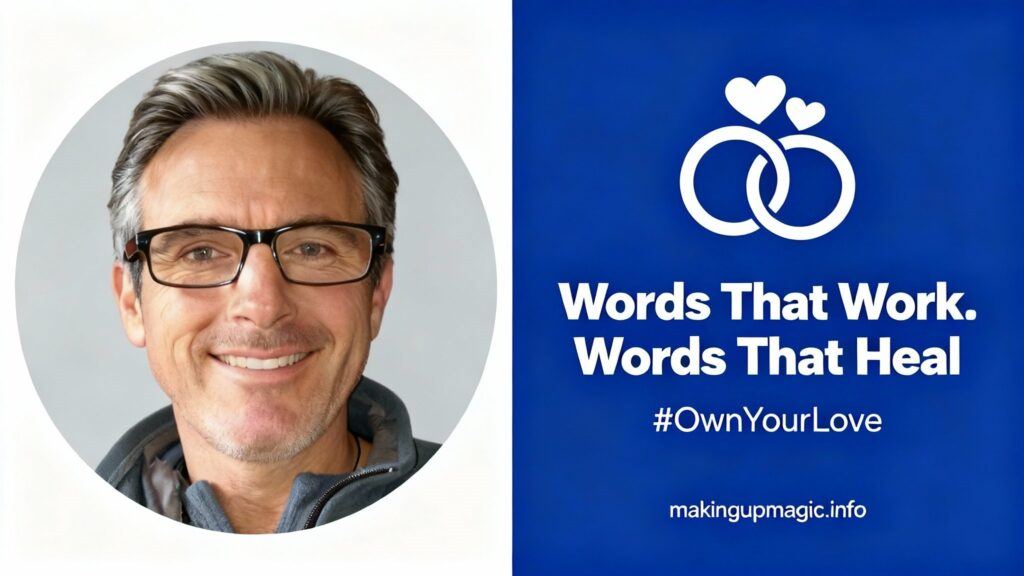 Featured image of Robert Martin Lees, relationship coach and founder of Making Up Magic, with the tagline 'Words That Work. Words That Heal.